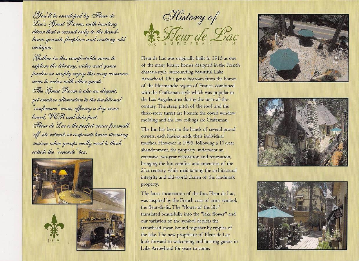 Fleur De Lac Europeran Inn Lake Arrowhead Exteriér fotografie